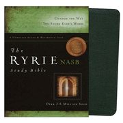 NAS Ryrie Study Bible Green, Bonded Leather, Thumb-Indexed: 9780802489197